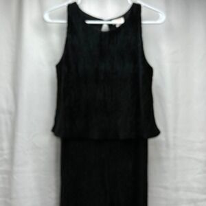 Cat & Jack Girls XL 14 Black Velvet Jumpsuit Sleeveless Wide Leg Party